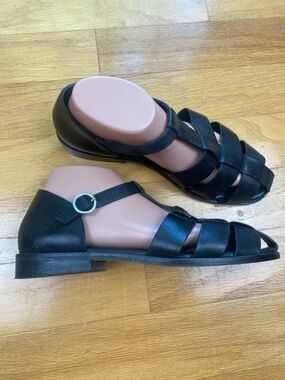 Anthropologie x Pilcro Women's The Maris Fisherman Black Sandals Size EU 40/US 9